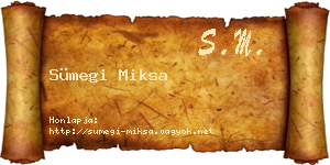 Sümegi Miksa névjegykártya